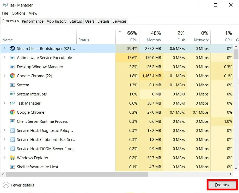 high CPU Usage in Slow Laptop